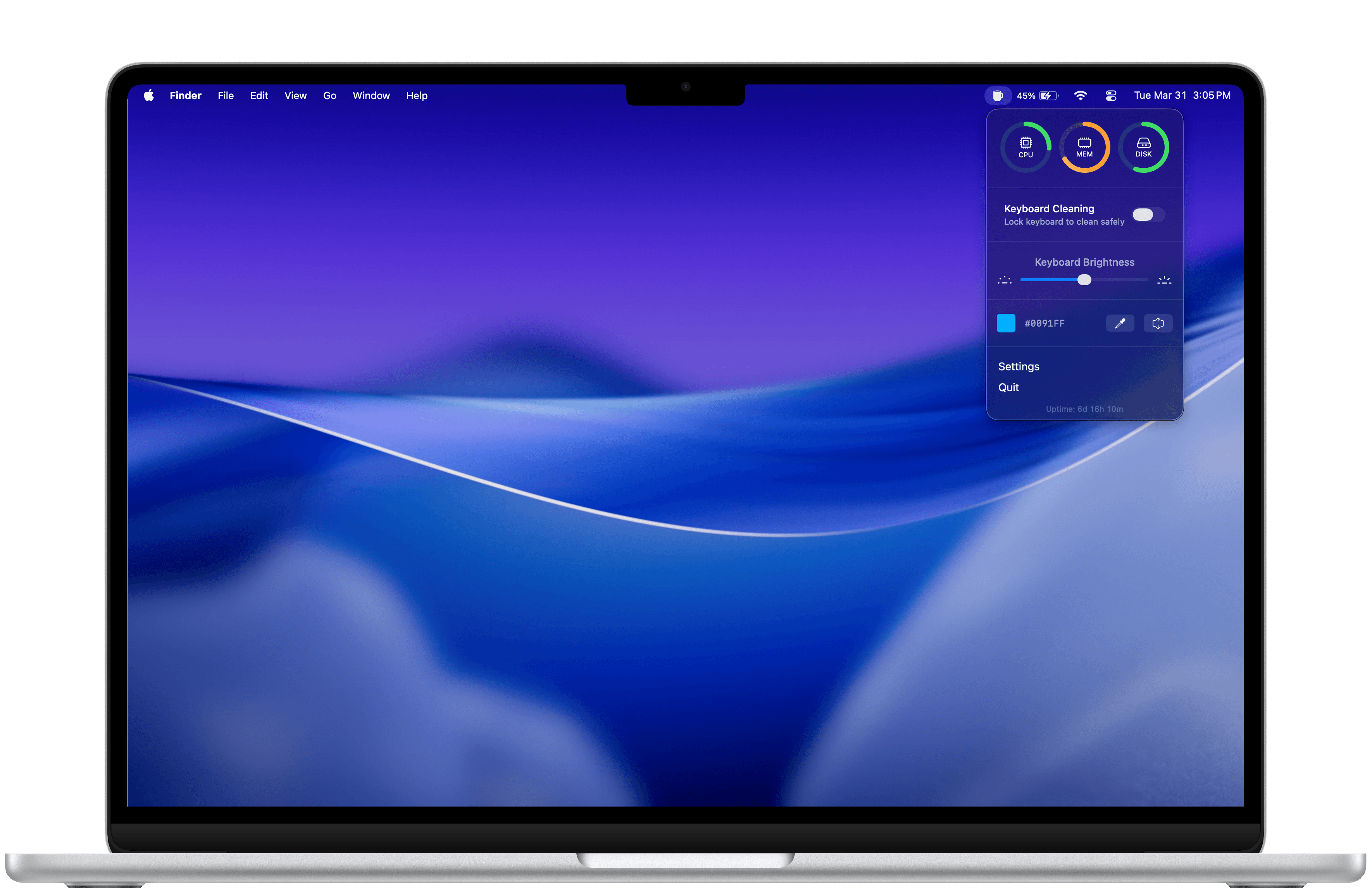 Sentinel running on a MacBook